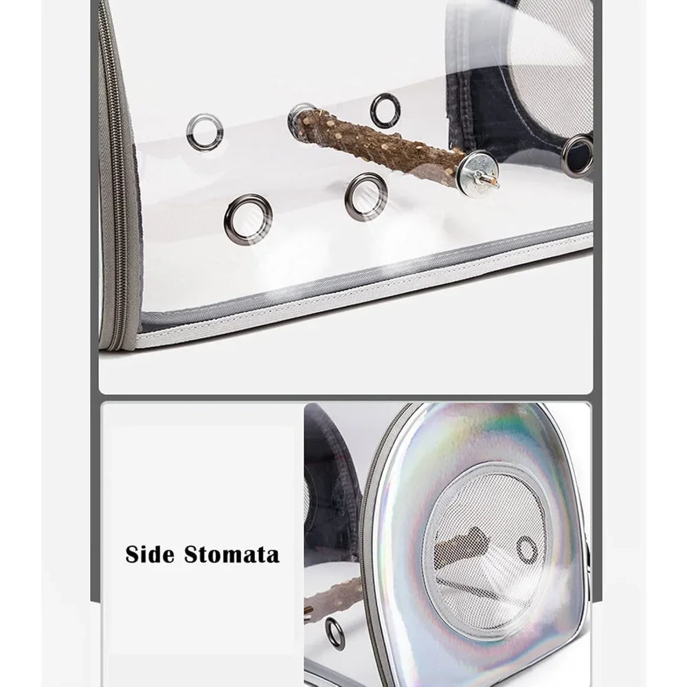 PEISI Bird Travel Carrier Transparent Space Capsule Nest