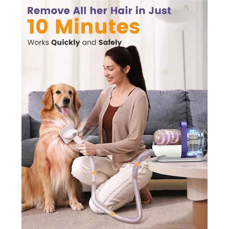 Grooming Kit Low Noise Dog Grooming Vacuum 12kpa Dog Vacuum for Shedding Pet Hair and Home Cleaning