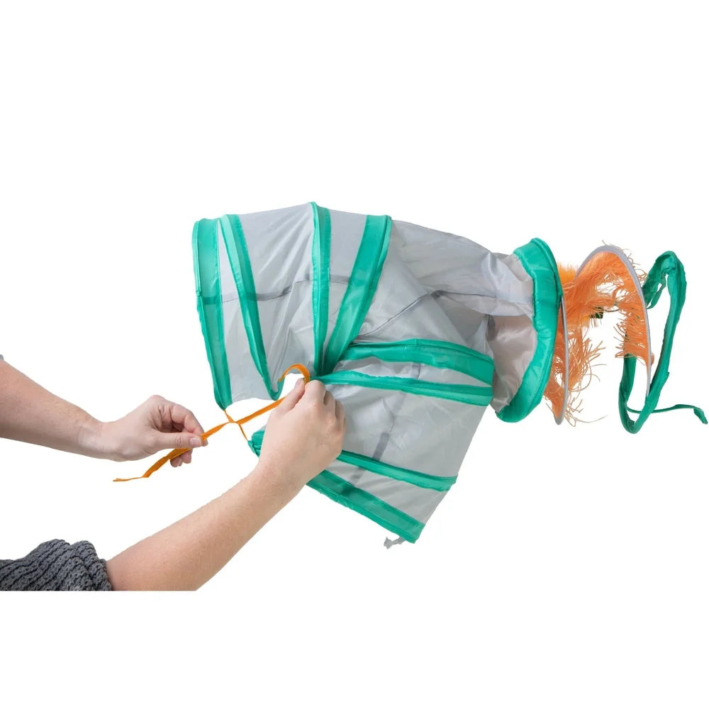 XMS Triple Tunnel Activity Cat Toy with Feather Teasers