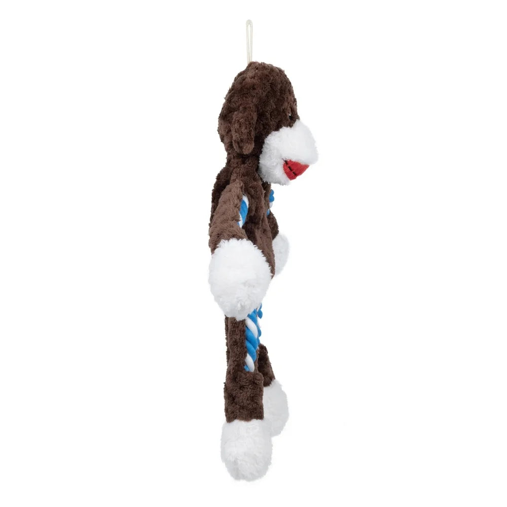 XMSJ Tough Buddy Monkey Dog Toy Rope Chew Squeaky Fetch