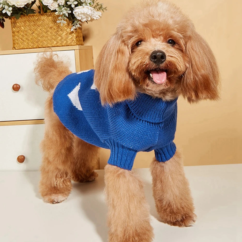 Warm Heart Pattern Pet Sweater Knitwear For Cats And Dogs
