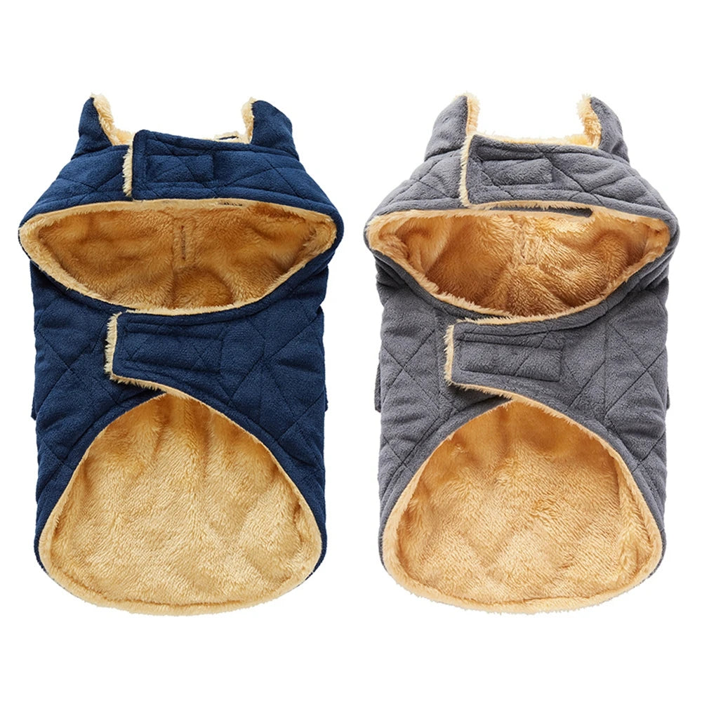 Winter Warm High Collar Dog Coat With Soft Fleece Fabric