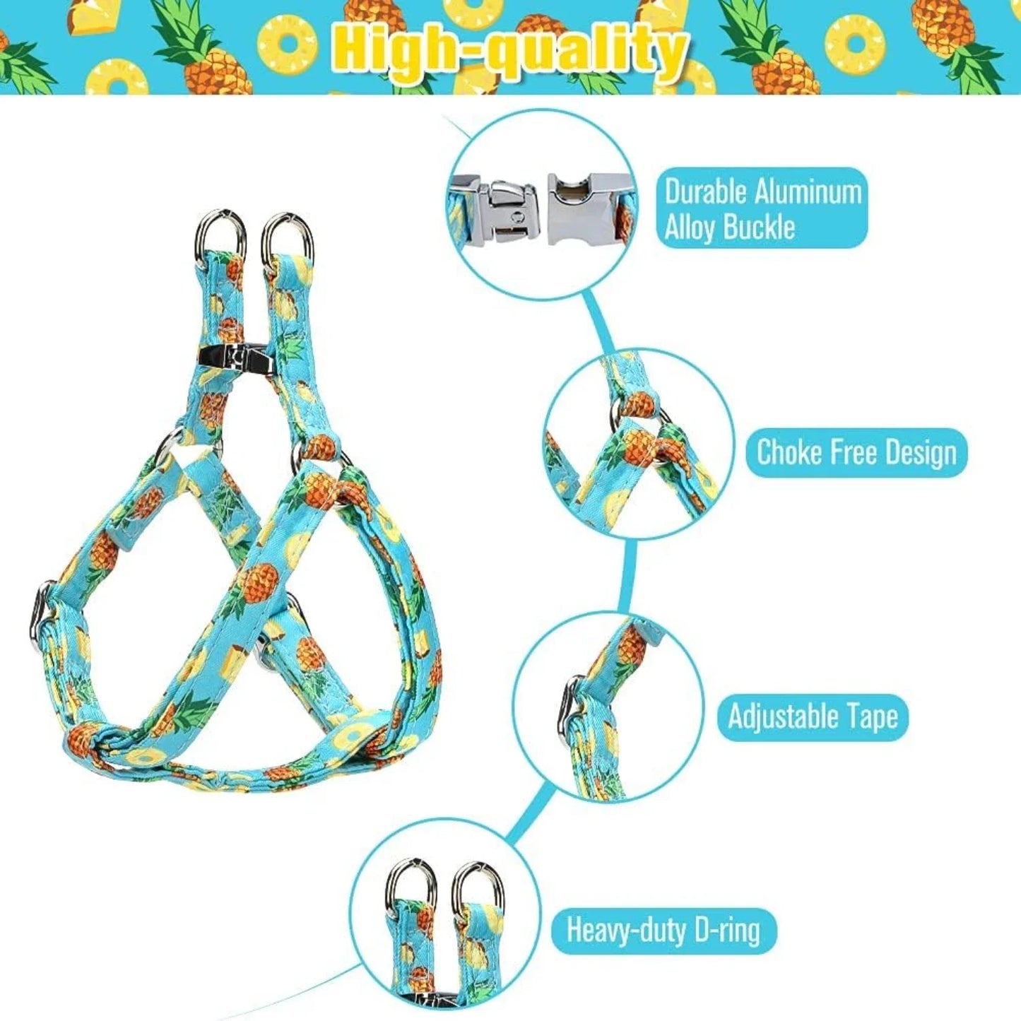 Cute Adjustable No Pull Vest Harness and Leash Set for Dogs
