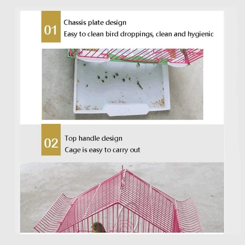 Peisi Wood Bird Cage With Nest Stand And Feeding Tray