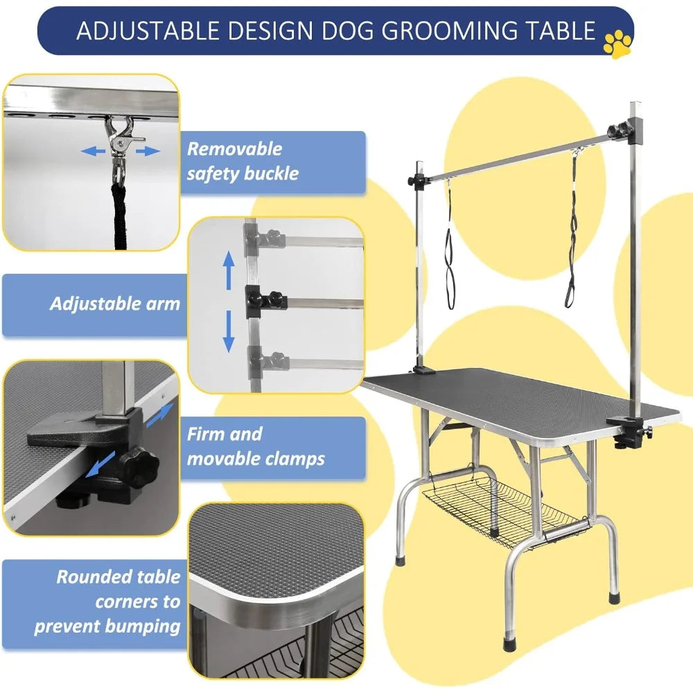 Hign-concerned Grooming Table For Dogs Foldable With Arm