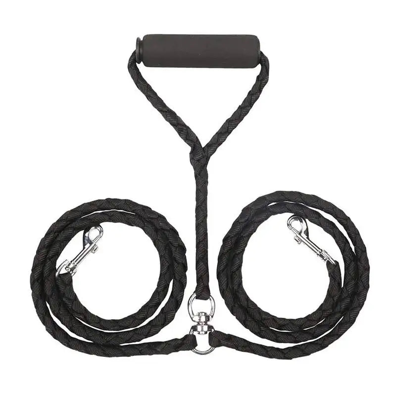 NoEnName Double Leash 360 Degree Rotation Knotless Pet Leash