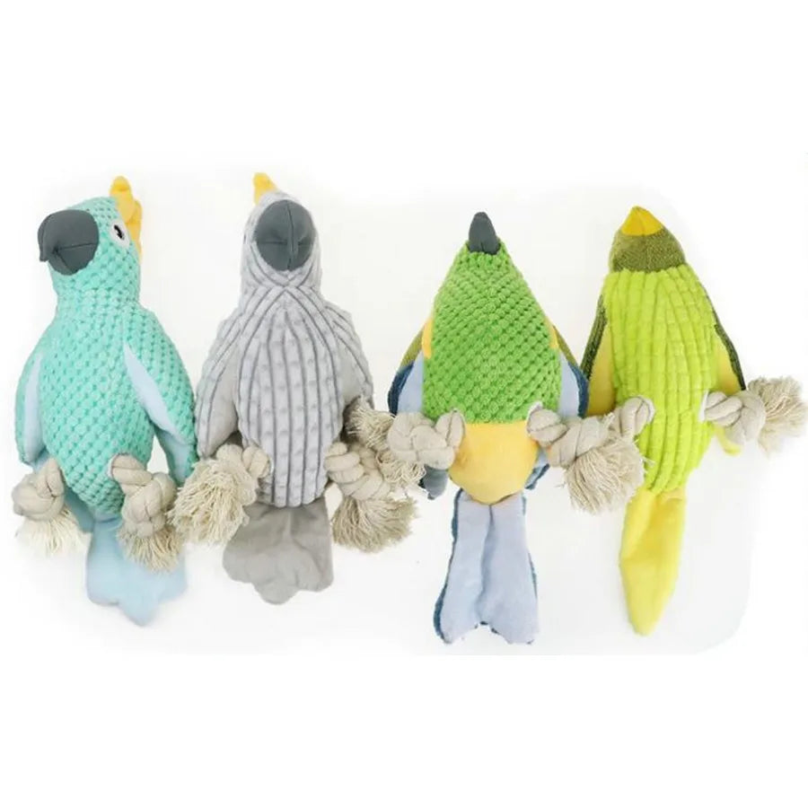 NoEnName_Null Plush Parrot Squeaky Dog Chew Toy