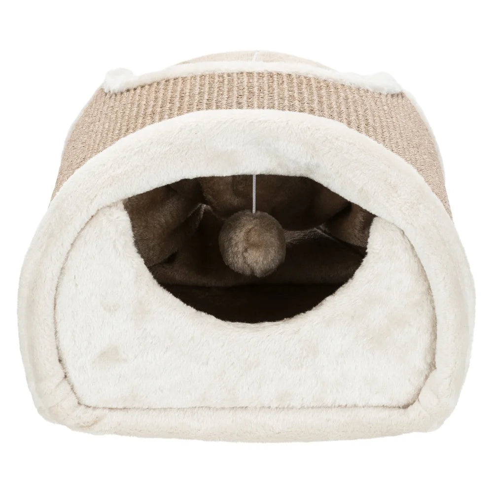 XMSJ Cozy Cat Condo Tunnel with Scratching Surface and Toy