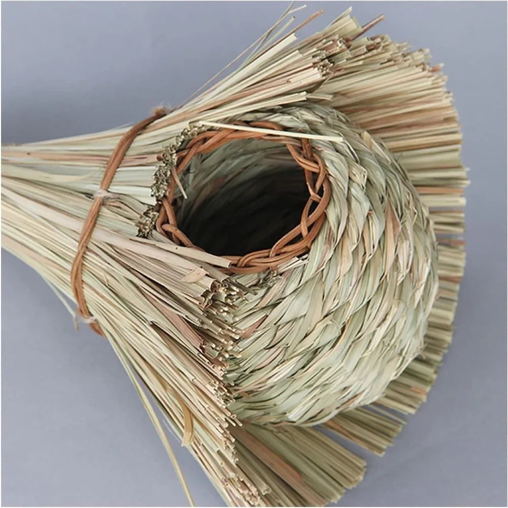 PEIS Handmade Straw Bird Nest Carrier For Parrot Budgie
