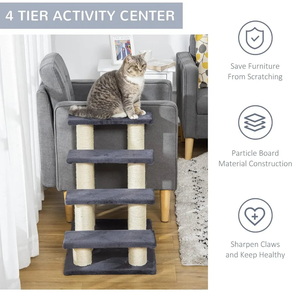 Cat Tree For High Beds Indoor Cats With Sisal Scratching Post