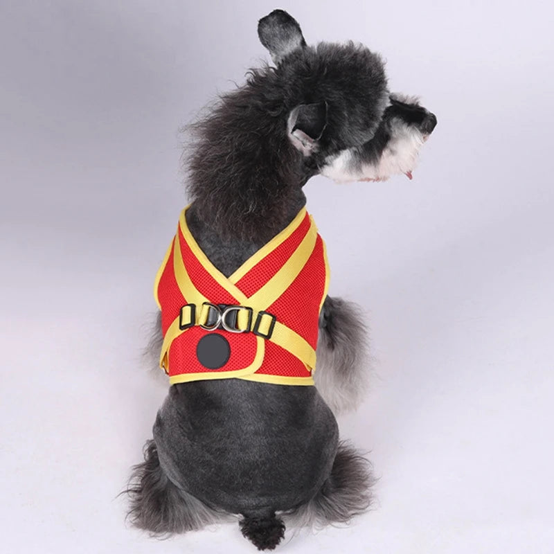 Pet Harness With AirTag Tracker And Leash For Small Dogs