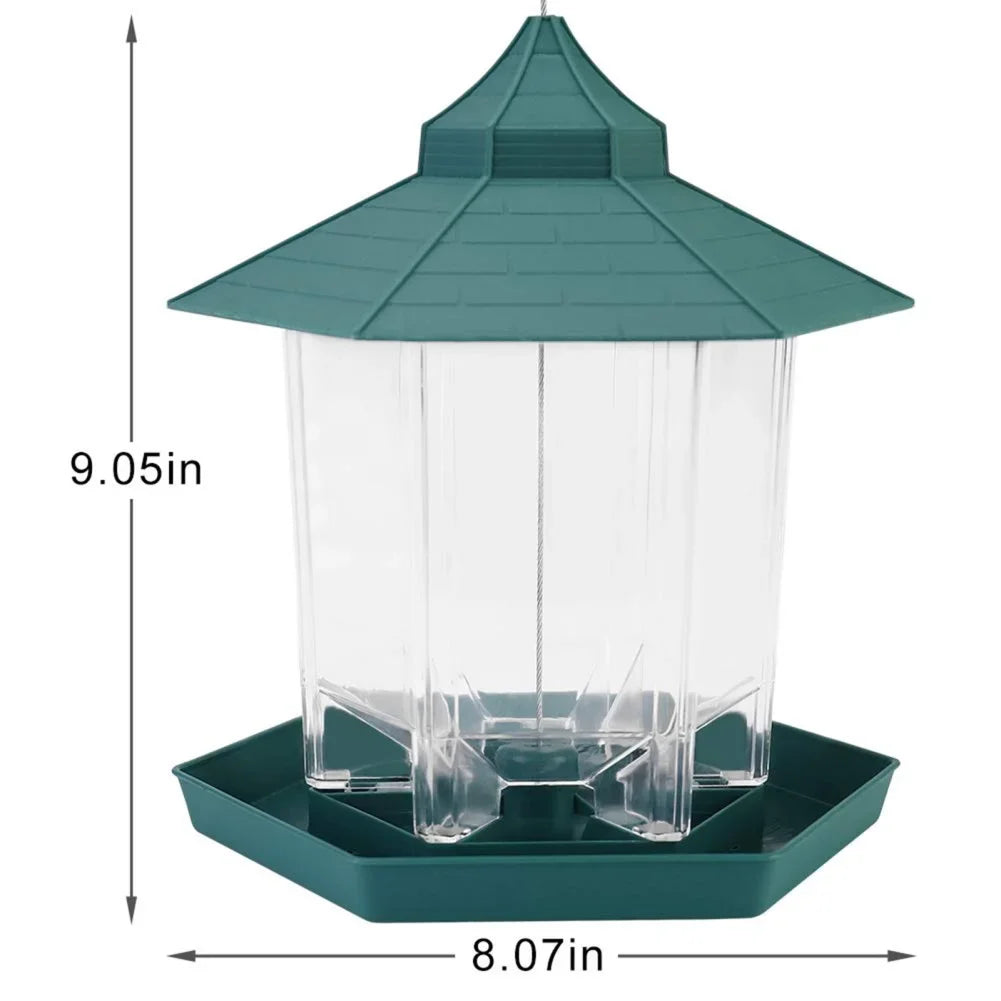 Hangable Waterproof Outdoor Bird Feeder With Hanging Rope