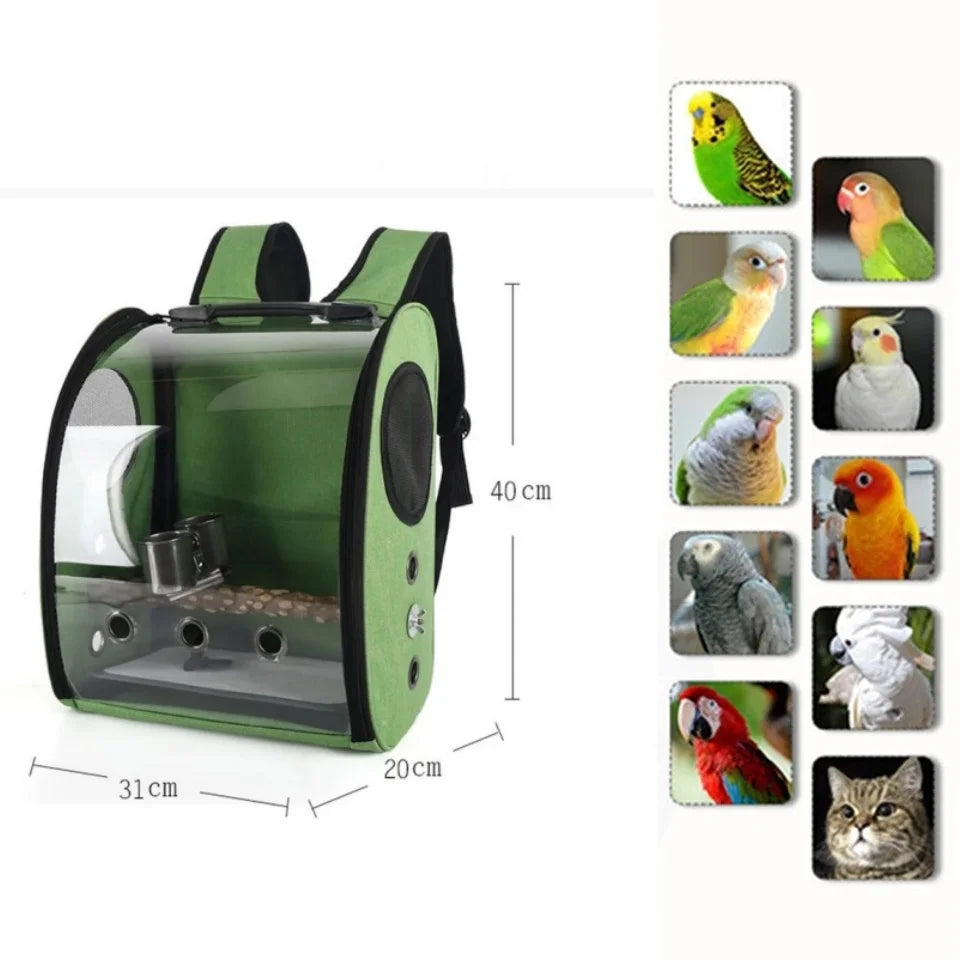 Fujian Portable Parrot Travel Cage Breathable Transparent