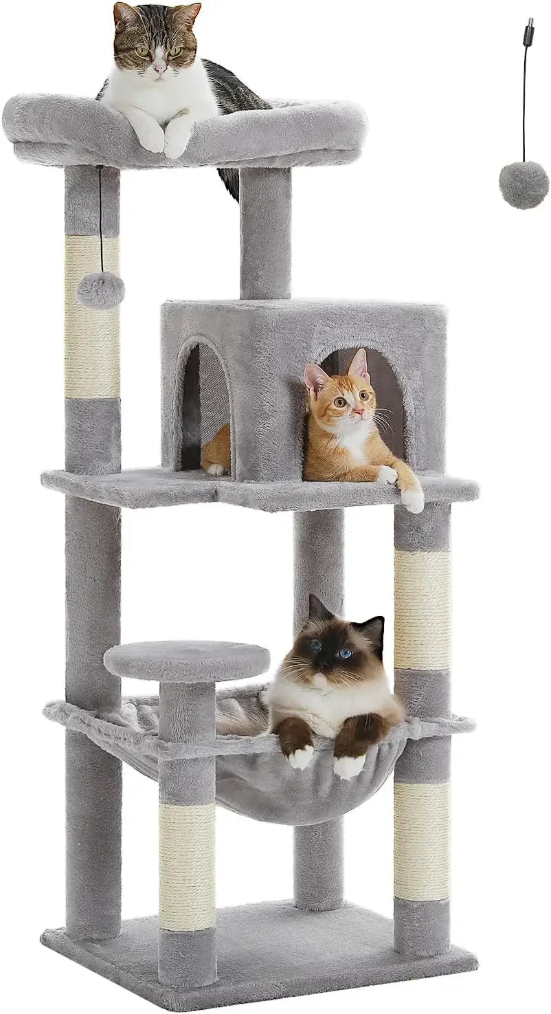 Gothic Cat Tree with Large Hammock and Coffin Bed