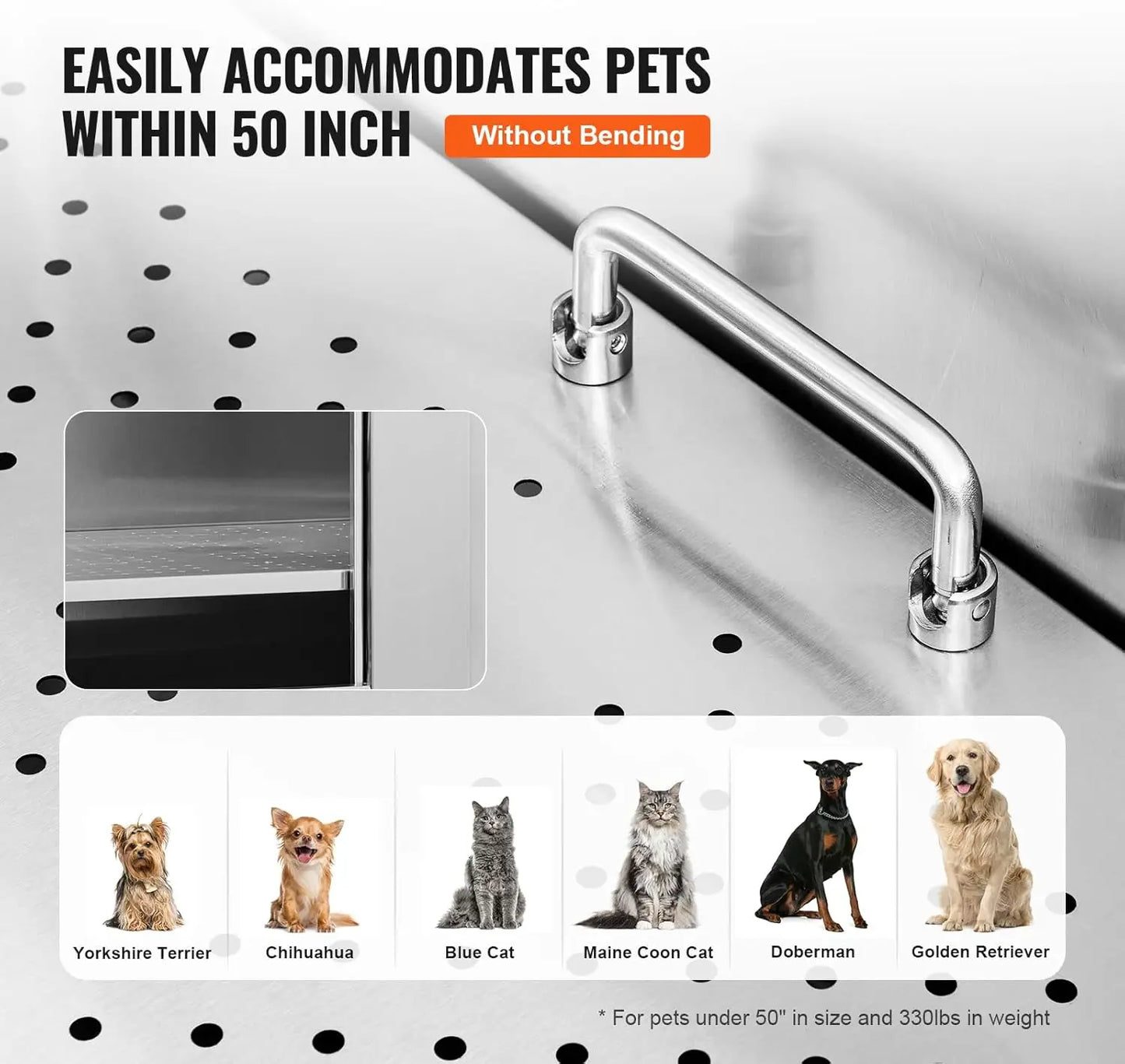 XMSJ Stainless Steel Pet Dog Bathing Station With Stairs