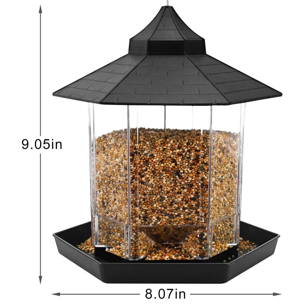 Hangable Waterproof Outdoor Bird Feeder With Hanging Rope