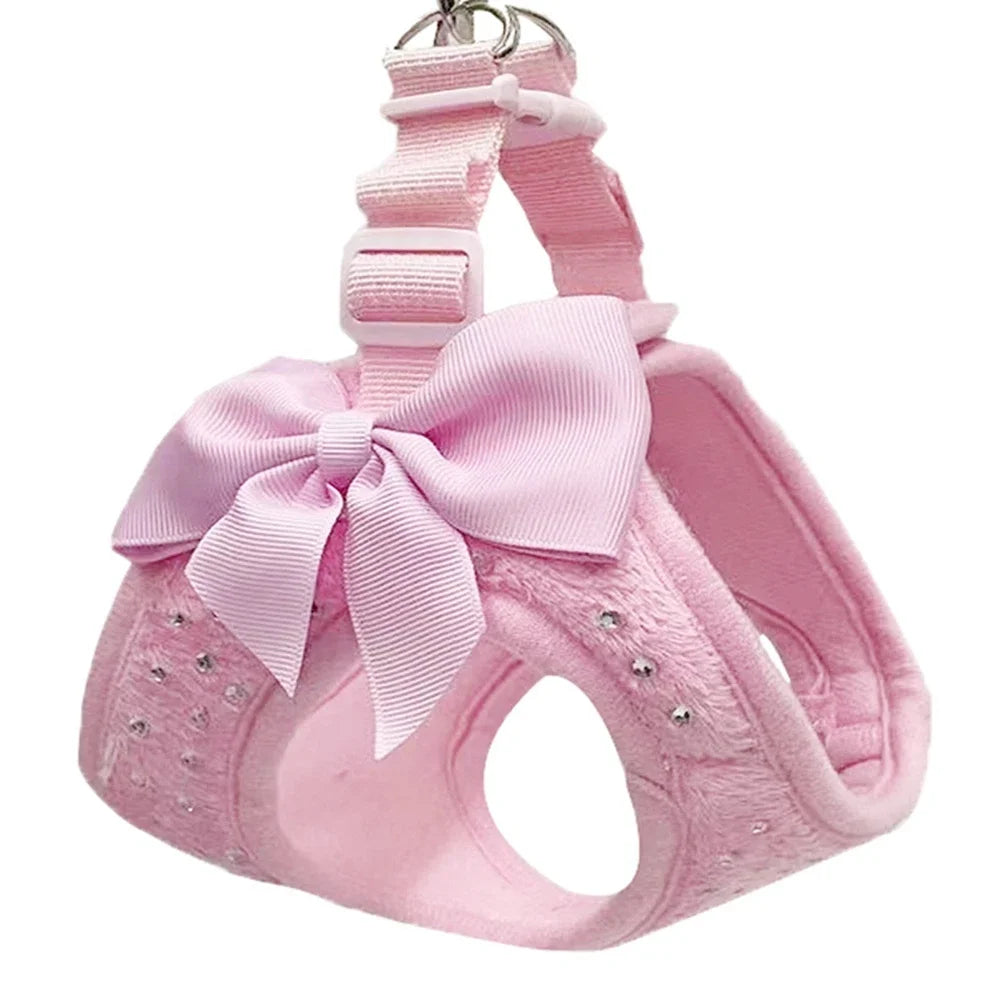 Bowknot Vest Harness For Dogs And Cats Leash Kit Adjustable