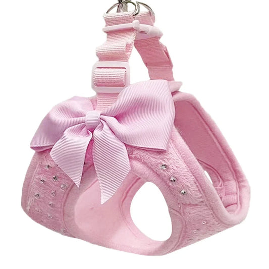 Bowknot Vest Harness For Dogs And Cats Leash Kit Adjustable