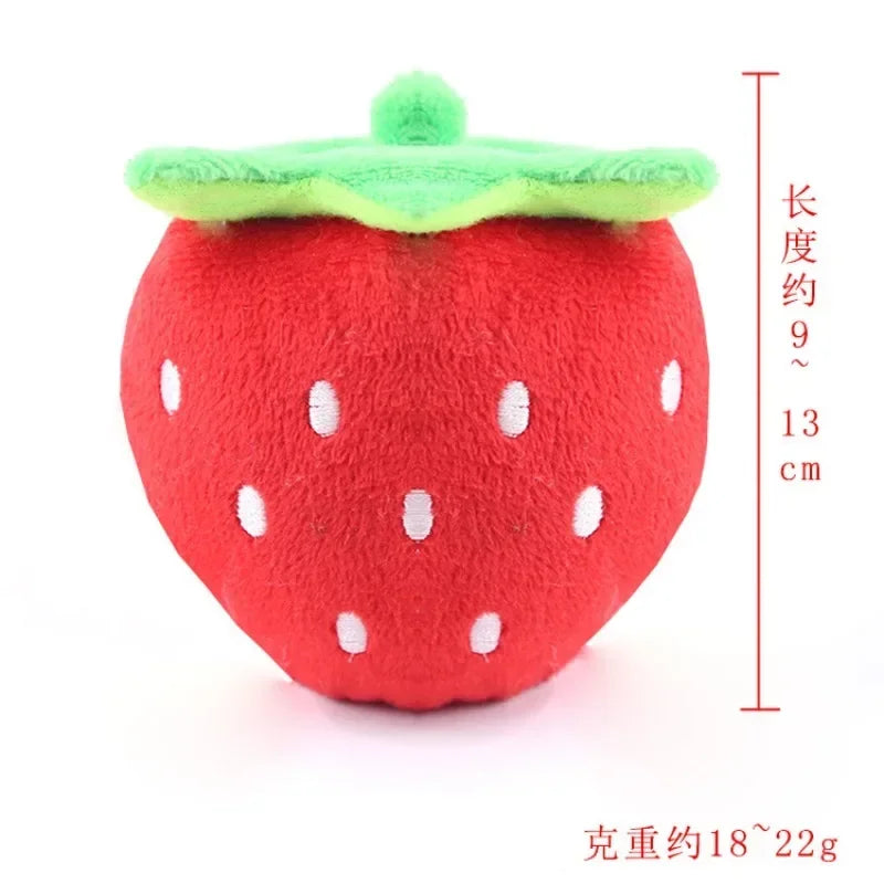 NoEnName Null Plush Strawberry Dog Toy Squeaky Chew Puzzle