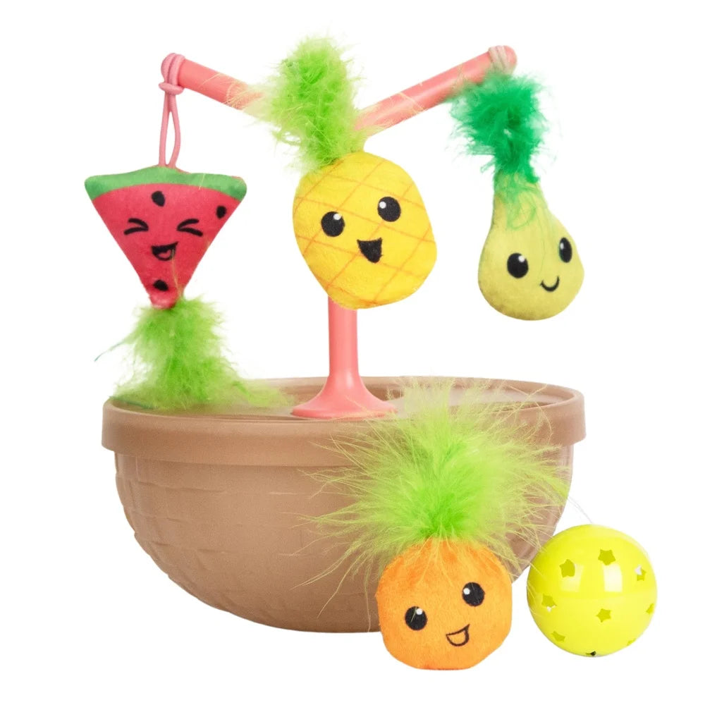 XMSJ Hunt N Wobble Fruit Bowl Cat Toy with Catnip Toys