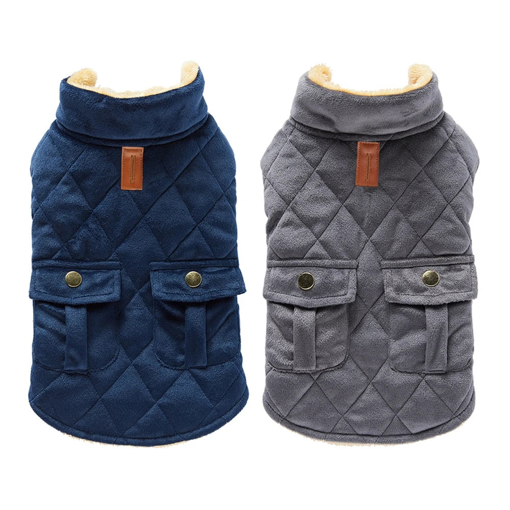 Winter Warm High Collar Dog Coat With Soft Fleece Fabric
