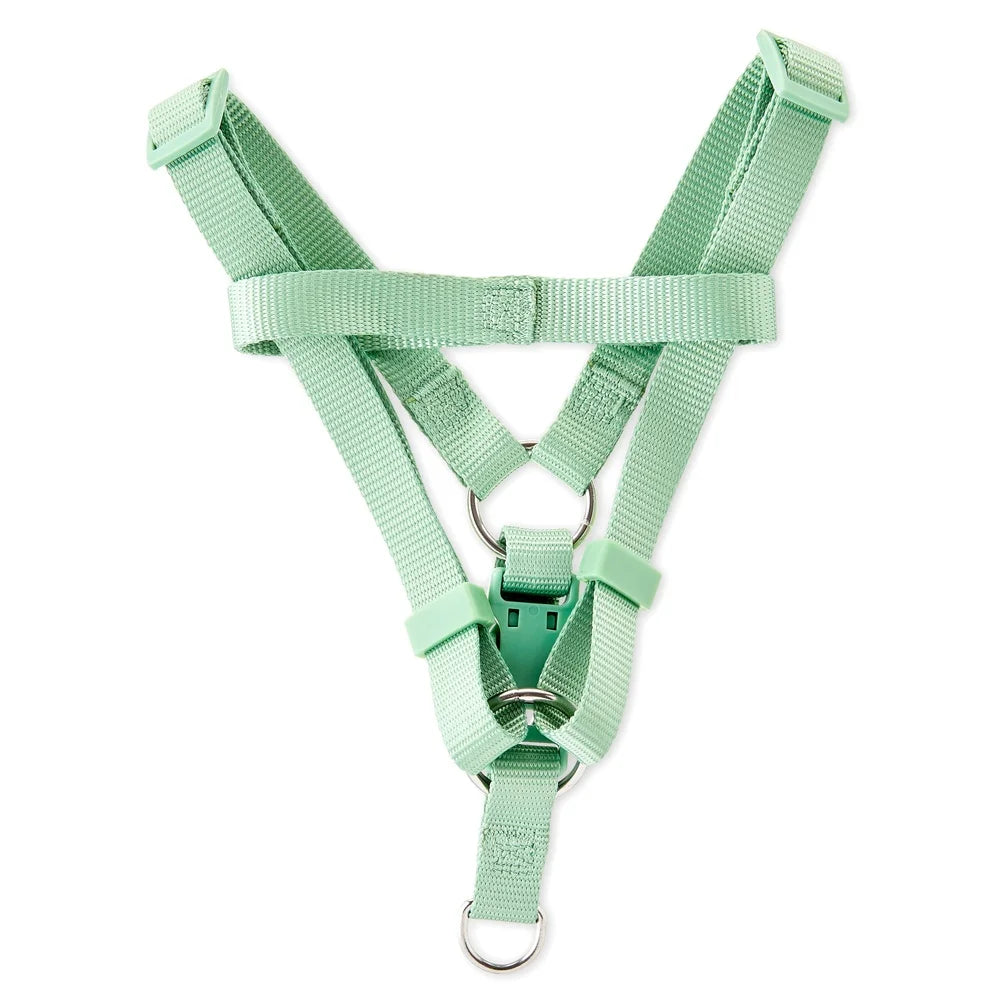 Medium Adjustable Dog Harness Sage Green With Two D Rings