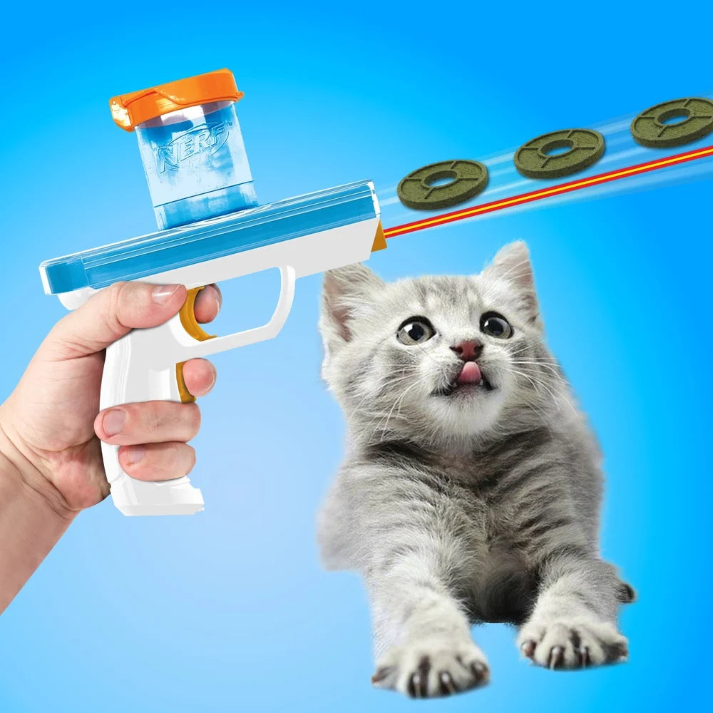 XMSJ Catnip Disc Treat Blaster Toy with Laser Light