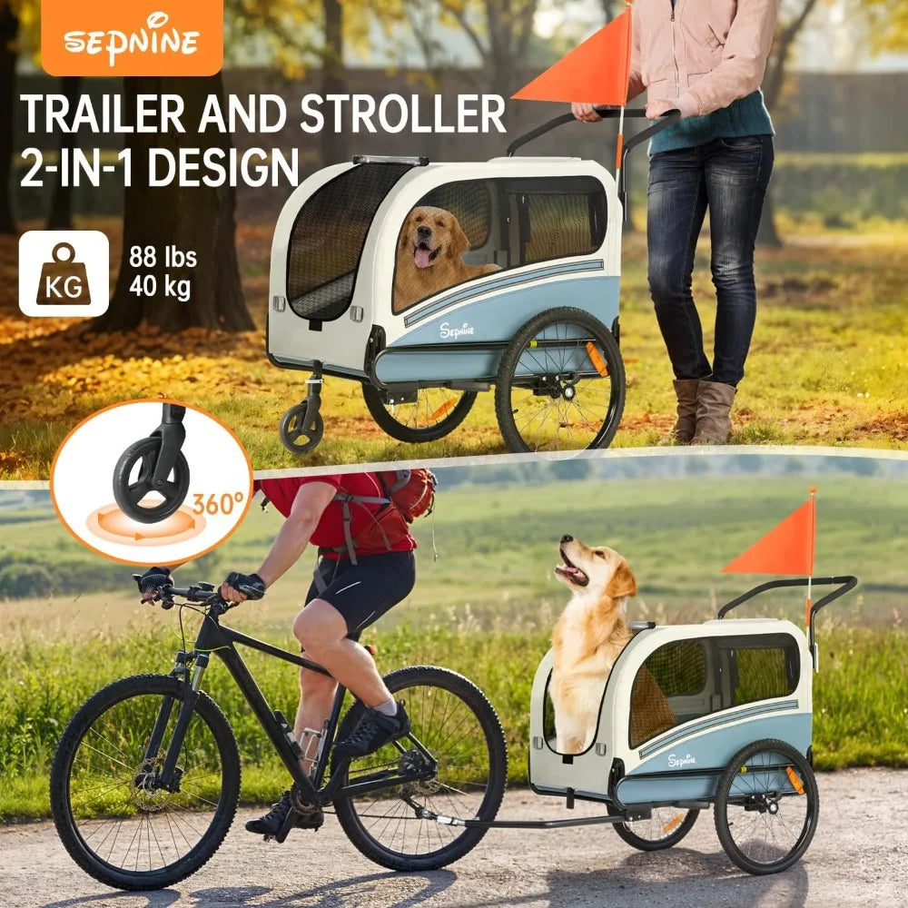 Sepnine Dog Bike Trailer and Pet Stroller Carrier