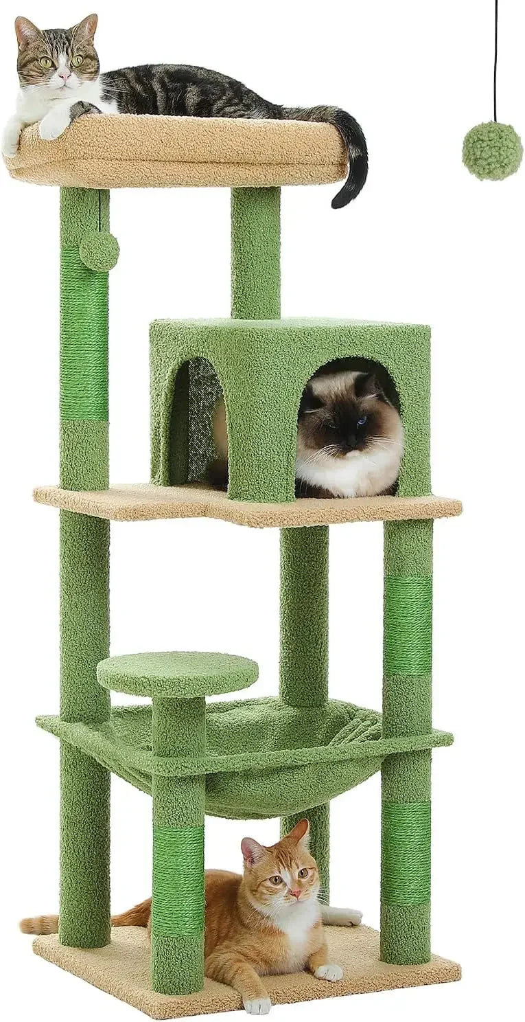 Gothic Cat Tree with Large Hammock and Coffin Bed