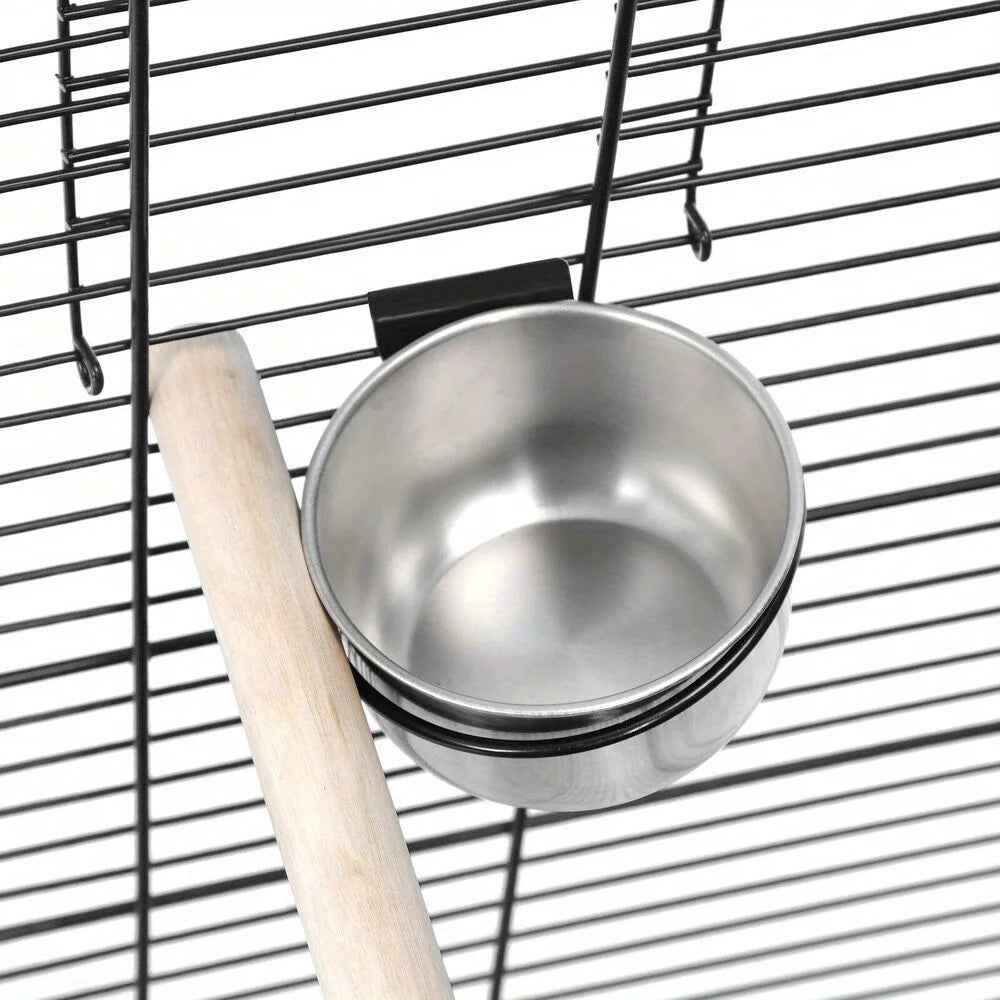 Guangdong Rolling Bird Cage With Open Play Top And Stand