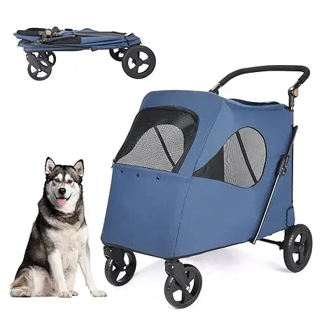 Wedyvko Foldable Dog Stroller Pet Jogger Travel Carrier