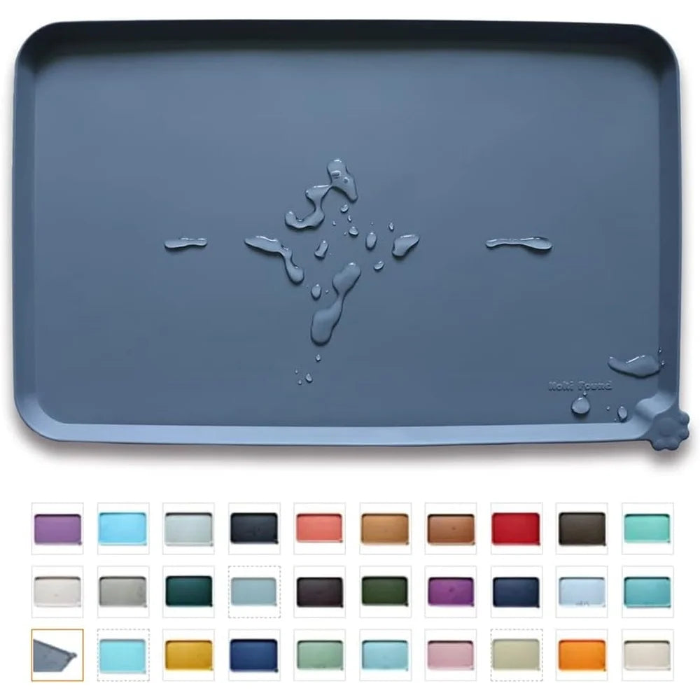 NoEnName Waterproof Pet Feeding Mat Non-Slip Silicone Easy Clean