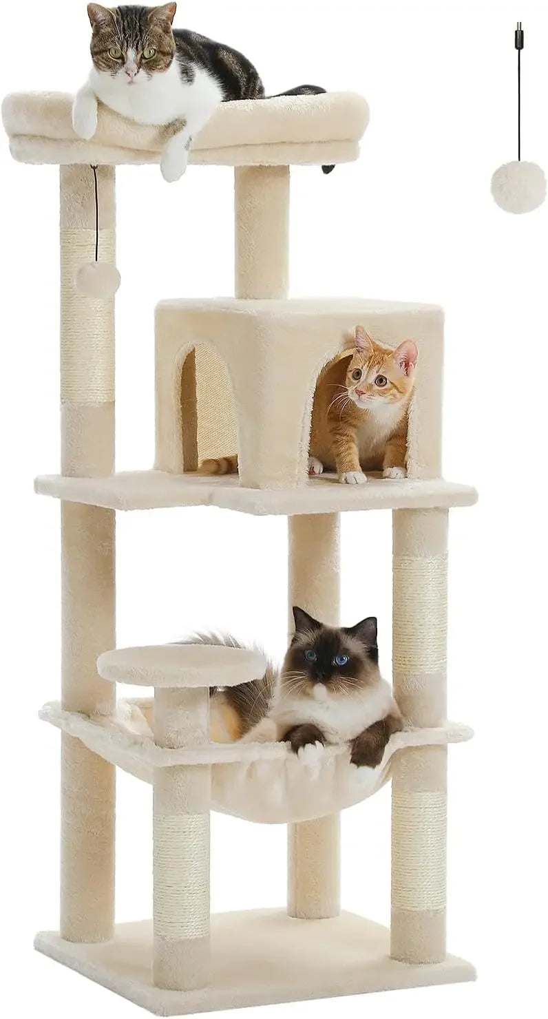 Gothic Cat Tree with Large Hammock and Coffin Bed