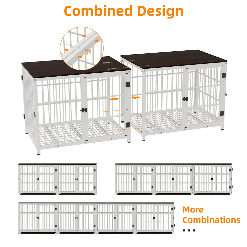 Borwarth Large Wooden Dog Crate Indoor Furniture Style Kennel