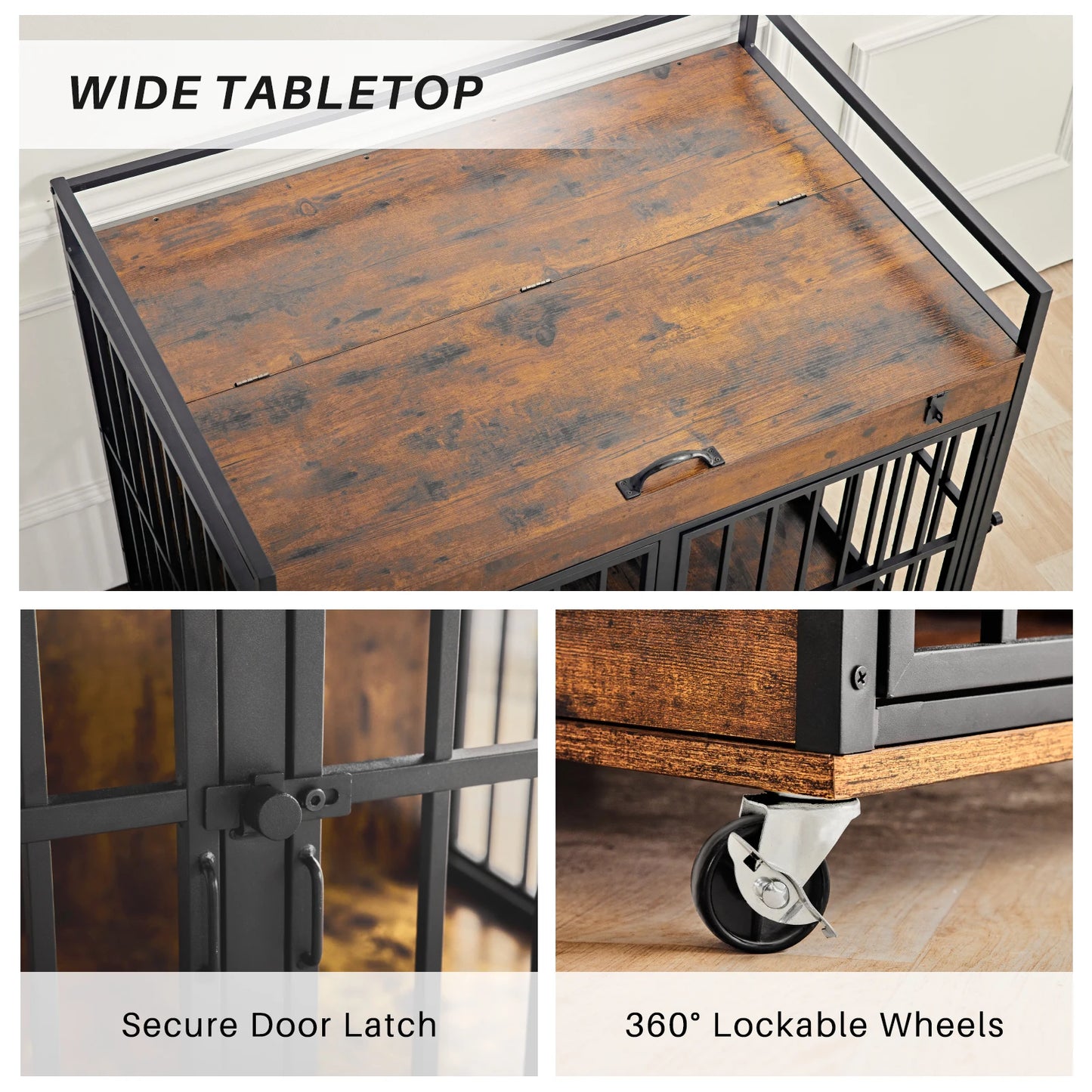 NoEnName_Null Dog Crate Furniture End Table Indoor Kennel