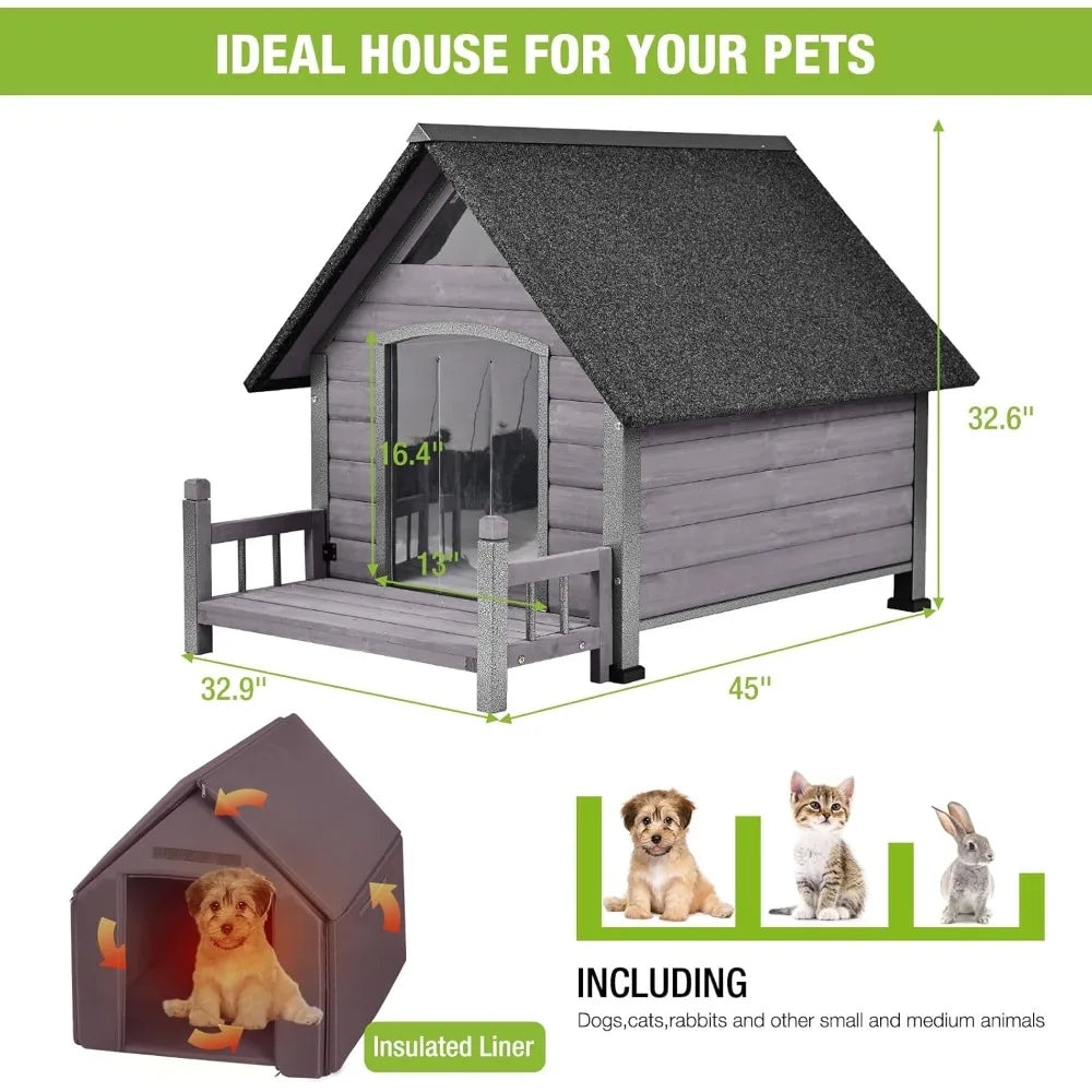 NoEnName_Null Insulated Outdoor Dog House with Waterproof Liner