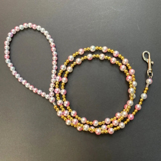 Luxury Pearl Beads Dog Harness Leash 8 Wire Chain Dogs
