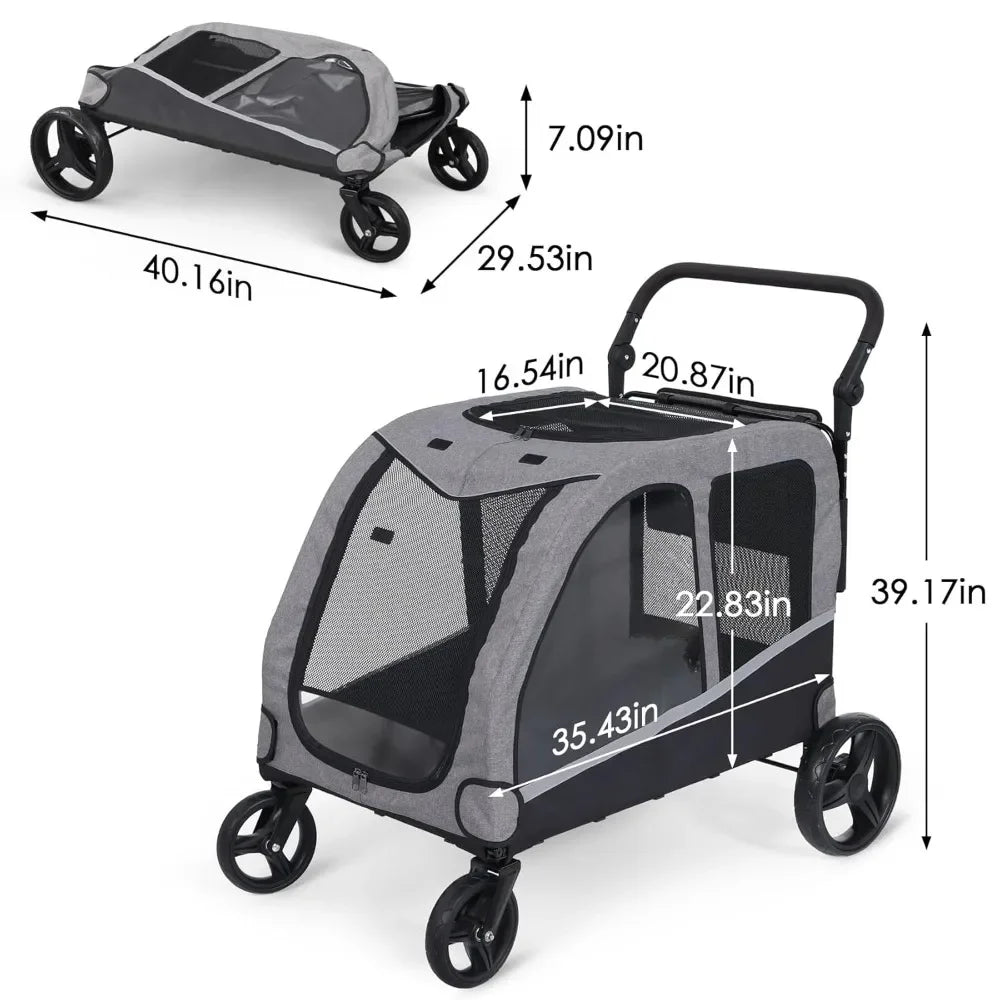 NoEnName_Null Extra Large Pet Stroller for Medium and Large Dogs