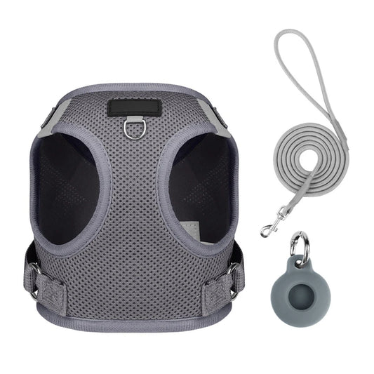 Pet Harness With AirTag Tracker And Leash Set For Pets
