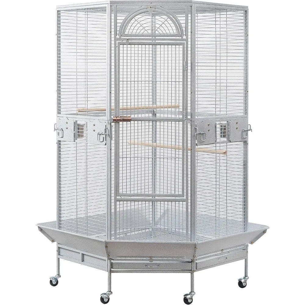 Gap Corner Bird Cage For Cockatiel And Parakeet Space Saver