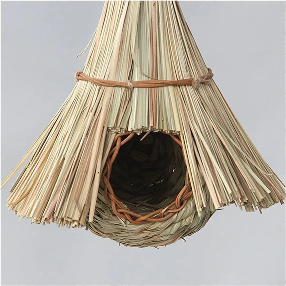 PEIS Handmade Straw Bird Nest Carrier For Parrot Budgie