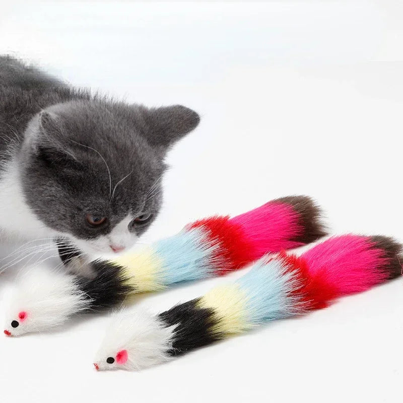 NoEnName Null Cat Toy Long Haired Mouse with Bells