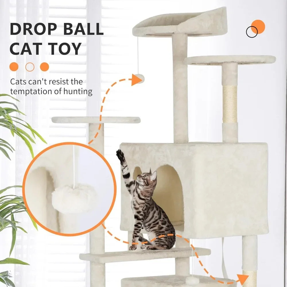 Cat Tree Tower Multi-Level Cat Furniture Activity Center
