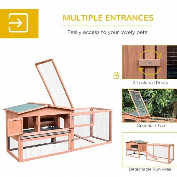 Hign Concerned Outdoor Rabbit Hutch With Run Elevated House