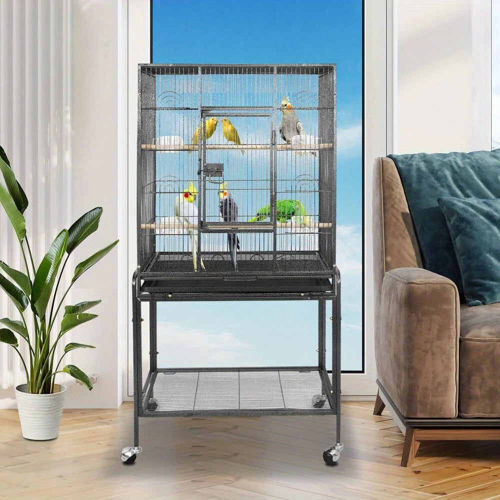 Guangdong Wrought Iron Flight Parrot Cage Rolling Stand