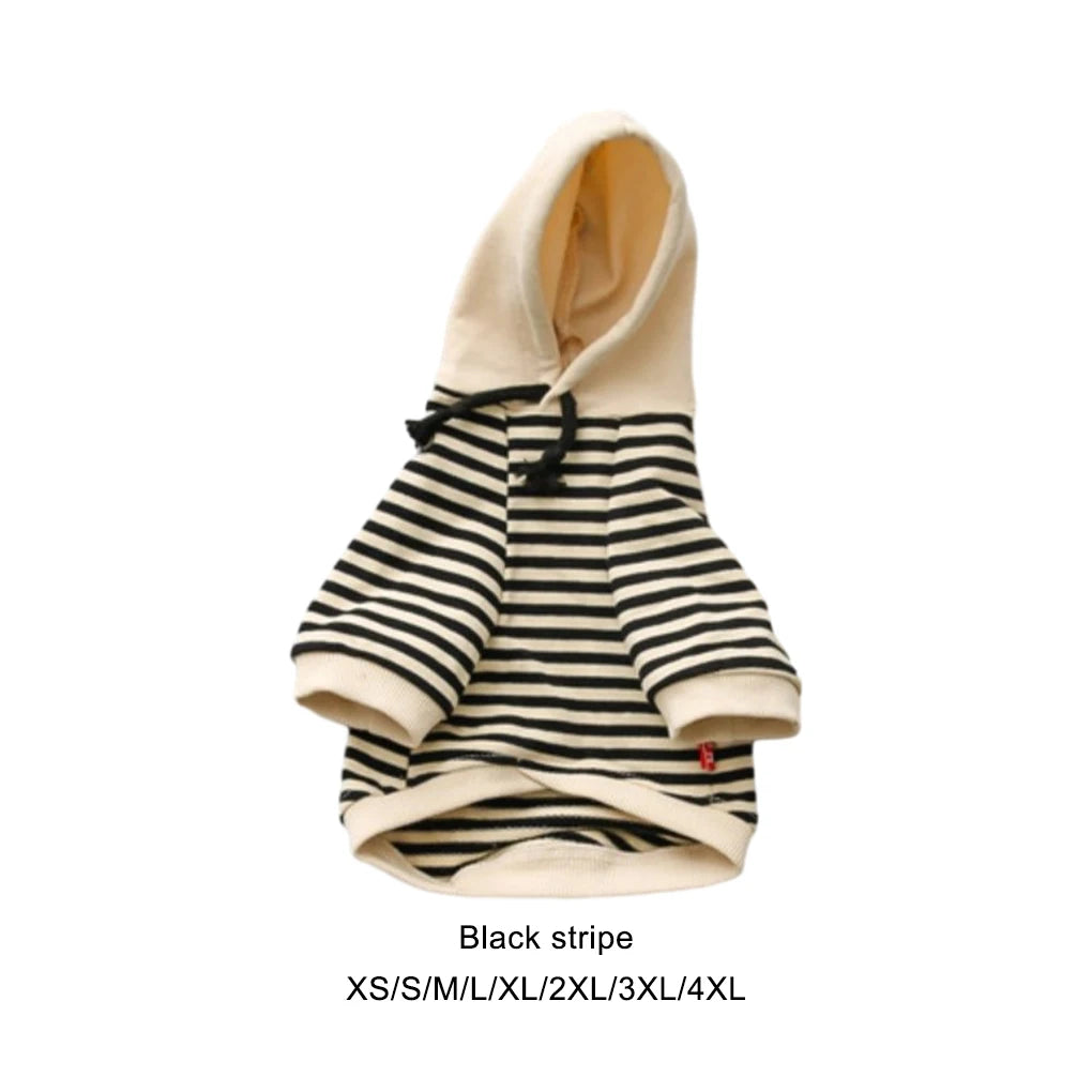 Hign-concerned Striped Cotton Hoodie Dog Sweater For Pets