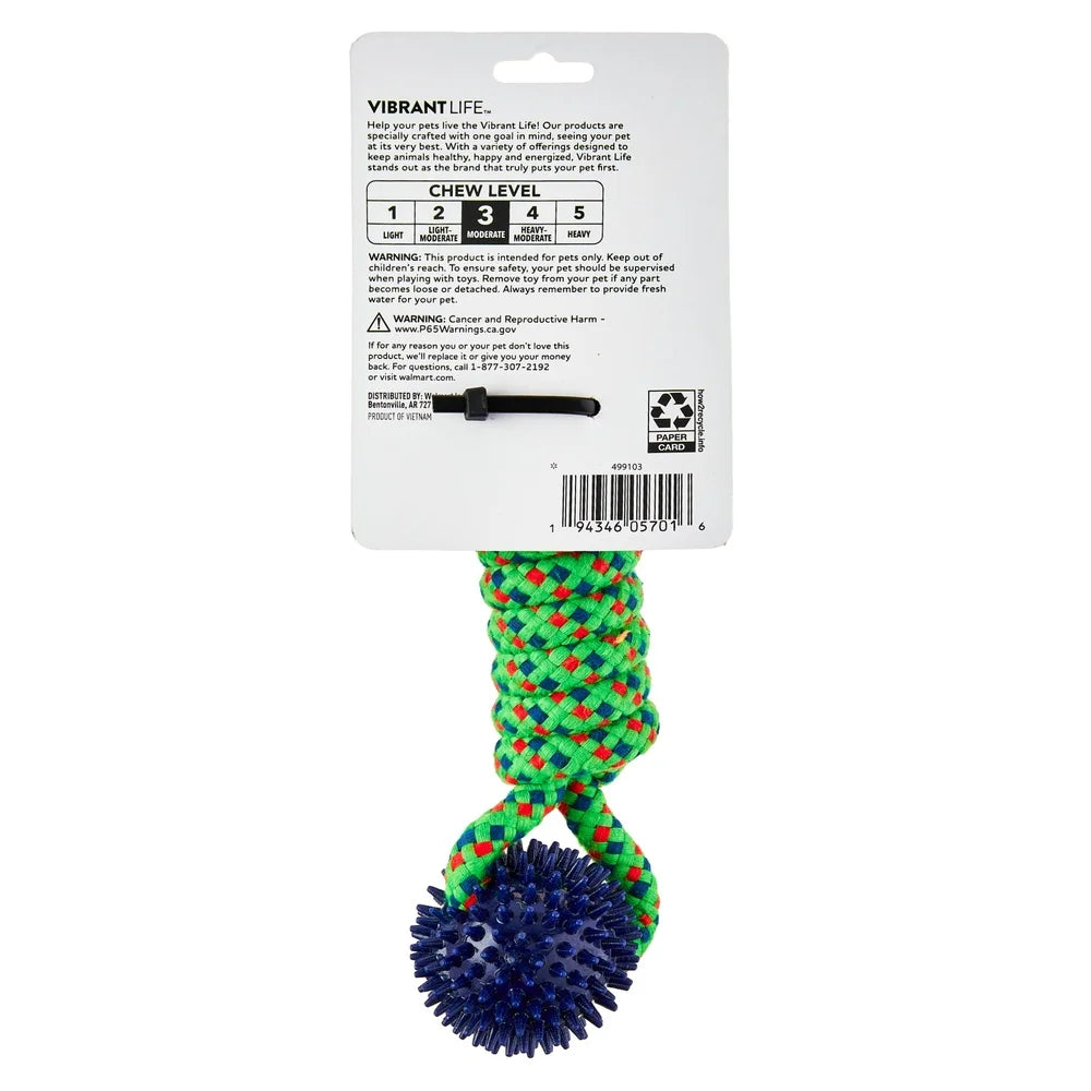 Durable Dog Chew Toy by XMSJH with Rope and Spiky Balls