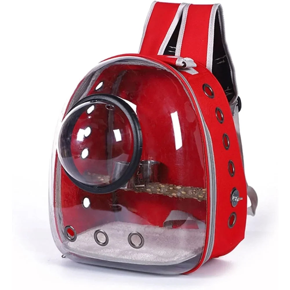 Peisi Portable Breathable Bird Carrier Backpack Travel Cage