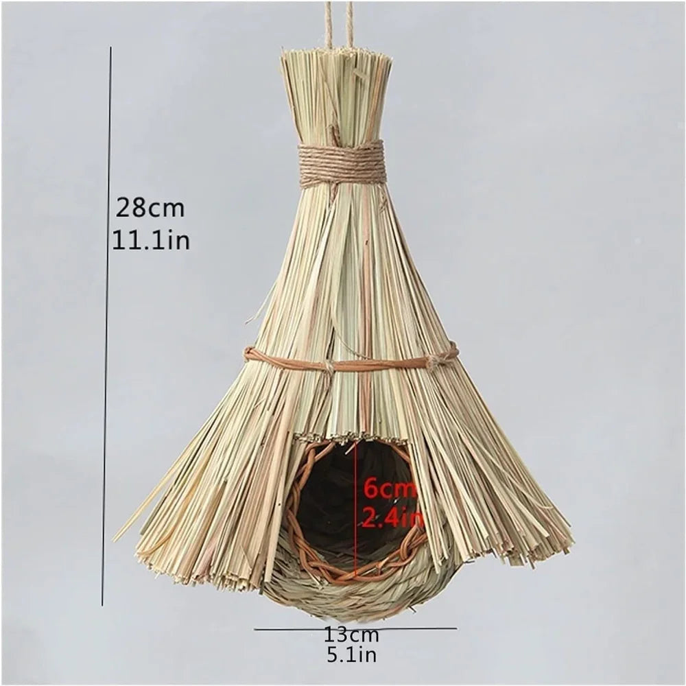 PEIS Handmade Straw Bird Nest Carrier For Parrot Budgie