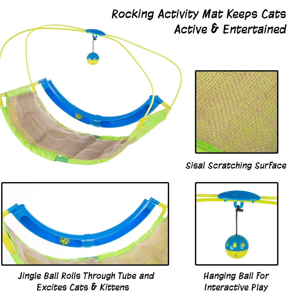 XMSJ Interactive Cat Toy Activity Mat with Scratching Area